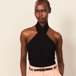 Sandro Black Halter Top